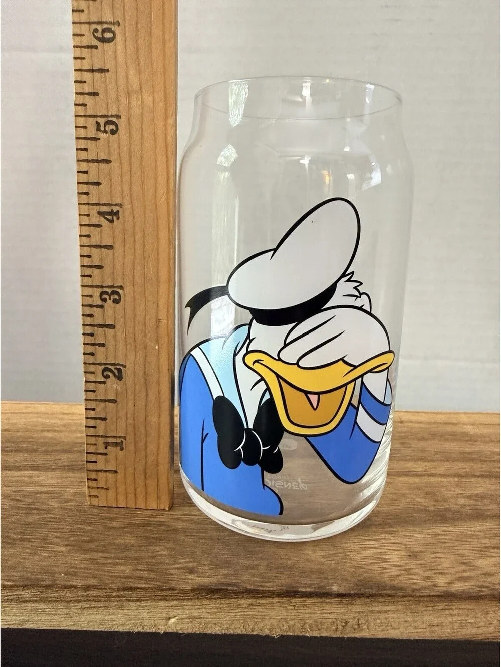 JoyJolt Disney Donald Duck Peek A Boo 16 oz Can Glass Tumbler Drinking Glass